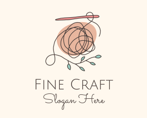 Leaf Crochet Thread logo design