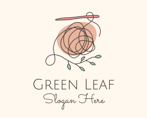 Leaf Crochet Thread logo design