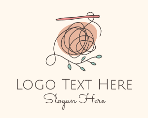 Knitting - Leaf Crochet Thread logo design