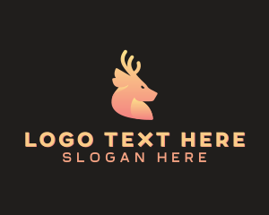 Creative Agency - Gradient Deer Antlers logo design