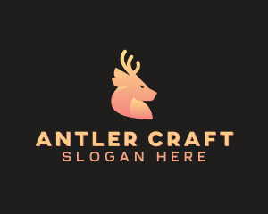 Gradient Deer Antlers logo design