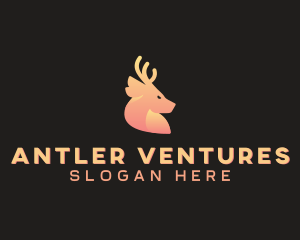 Gradient Deer Antlers logo design