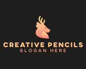 Gradient Deer Antlers logo design