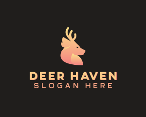 Gradient Deer Antlers logo design