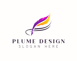 Plume - Quill Journal Writer logo design