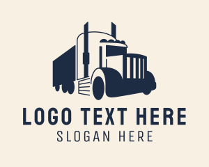 Highway - Blue Freight Truck logo design