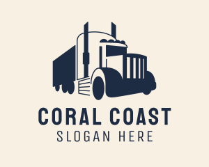 Blue Freight Truck logo design