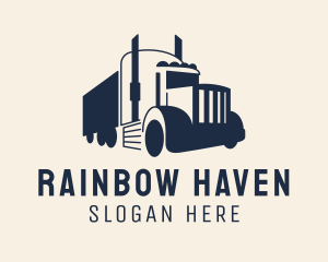 Blue Freight Truck logo design