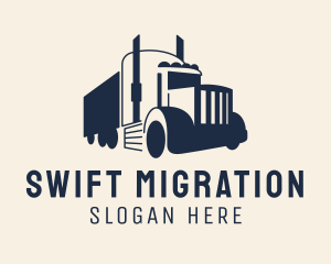 Blue Freight Truck logo design