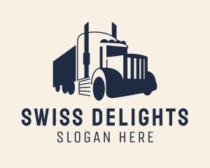 Blue Freight Truck logo design