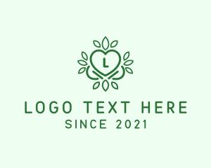 Minimal - Heart Leaves Jewelry logo design