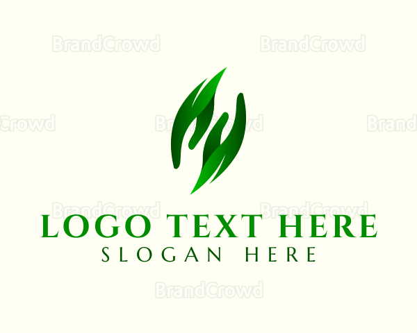 Eco Hand Leaves Logo