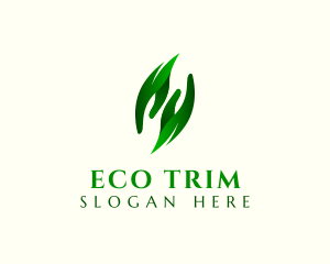 Eco Hand Leaves logo design