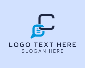Sms - Instant Chat Letter C logo design