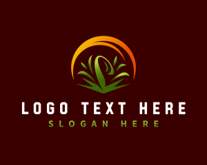 Gardening - Organic Lawn Grass logo design