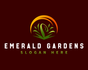 Organic Lawn Grass logo design