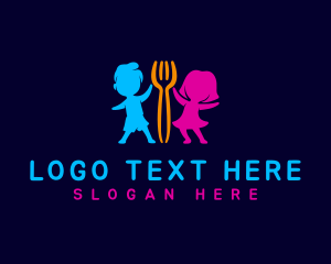 Meal - Boy Girl Fork logo design
