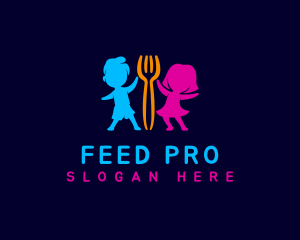 Feed - Boy Girl Fork logo design