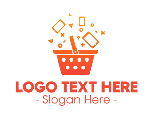 Shop - Orange Gradient Shopping Bag logo design