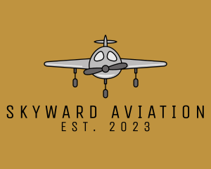 Simple Airplane Aviation logo design