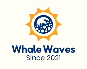 Sun Beach Waves  logo design