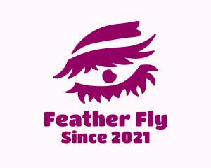 Feather Eyelash Makeup logo design