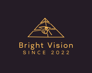 Pupil - Golden Pyramid Eye logo design