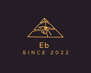 Egyptian - Golden Pyramid Eye logo design