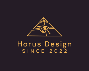 Horus - Golden Pyramid Eye logo design