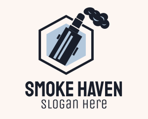 Hexagon Vape Smoke logo design