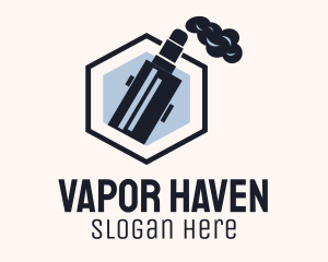 Vape - Hexagon Vape Smoke logo design