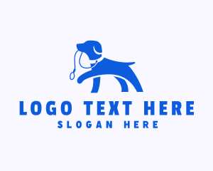 Dog Sitter - Puppy Dog Walker Leash logo design