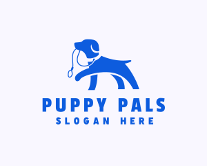 Puppy - Puppy Dog Walker Leash logo design