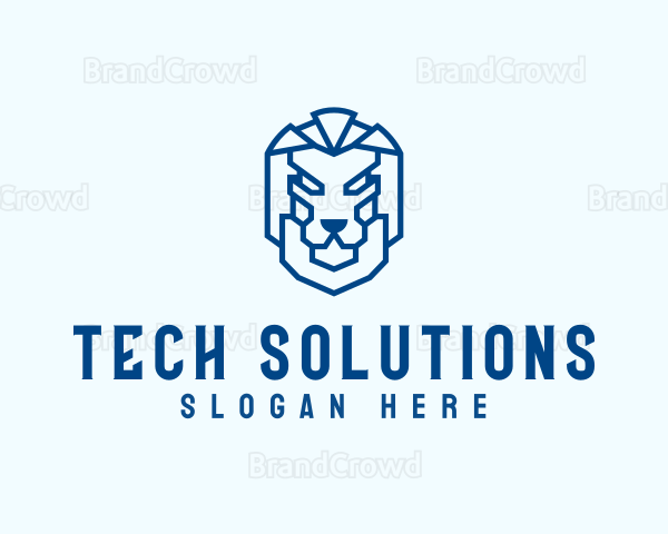 Lion Head Robot Logo