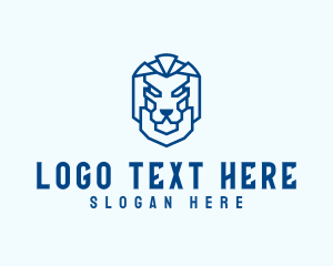Lion Head Robot logo design