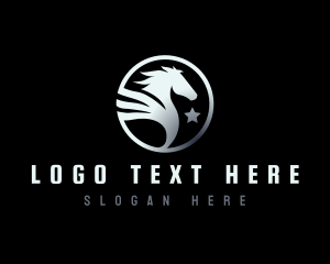 Horse - Pegasus Horse Wings logo design