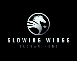  Pegasus Horse Wings logo design