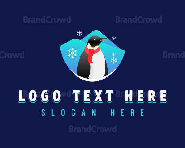 Snow Penguin Animal Logo