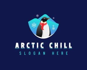 Snow Penguin Animal logo design