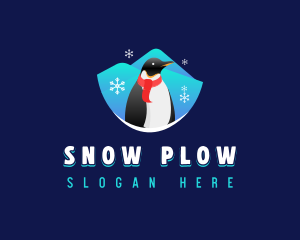 Snow Penguin Animal logo design