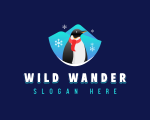 Snow Penguin Animal logo design