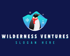 Snow Penguin Animal logo design