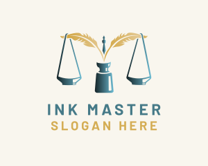 Feather Ink Scale logo design