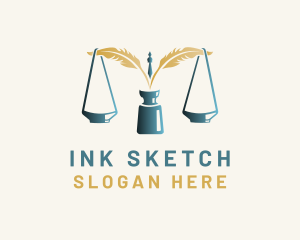 Feather Ink Scale logo design