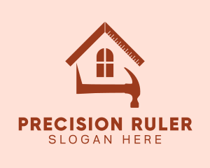 Ruler - Hammer Ruler House logo design