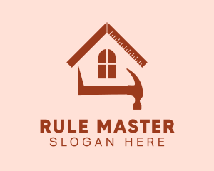 Ruler - Hammer Ruler House logo design