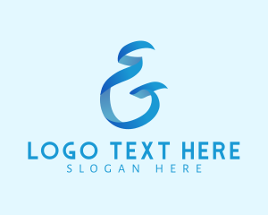 Font - Blue Strip Ampersand logo design