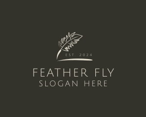 Scibble Feather Pen logo design