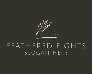 Scibble Feather Pen logo design