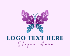 Insect - Butterfly Leaf Wings logo design